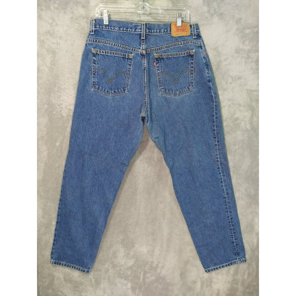 Vintage Levis 550 Jeans Womens 16 Blue Denim Classic Relaxed Fit Taper Leg Mom - Picture 2 of 8